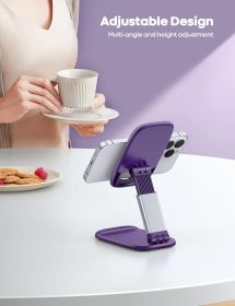Purple Phone Holder for Desk - Dark Purple Cellphone Stand Desk Accessories Desktop Office Must Have, Gifts for iPhone 17 16 15 14 13 Pro Max Min