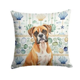 Boxer Coastal Sea Glass Throw Pillow Decorative Indoor Outdoor Accent Cushion for Couch, Bed or Patio, 18Hx18W