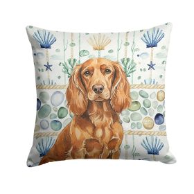 Boykin Spaniel Coastal Sea Glass Throw Pillow Decorative Indoor Outdoor Accent Cushion for Couch, Bed or Patio, 18Hx18W