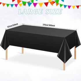 3Pcs Black Rectangle Tablecloth,Disposable Plastic Table Cloth