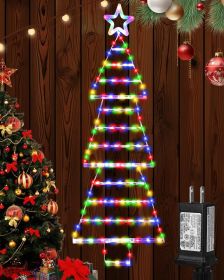 (Upgraded) Christmas Decorations, Christmas Lights, 184 LED Lighted Santa Ladder with Star Topper