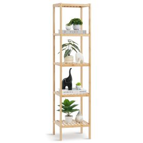 5-Tier Bathroom Standing Shelf, Narrow Shelving Unit, Display Storage Rack Organizer, Freestanding Flower Plant Stand
