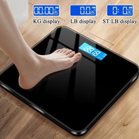 Weighing Scale Bathroom Scales Accurate Bathroom Body Scale Smart Electronic Health Balance Toughened Glass LCD Bathroom Scales Scale Scales (Color: all black)
