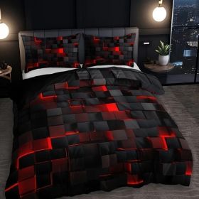 Abstract Grid Series Quilt Cover Digital Printing Bedding (Option: 1 Style-260 X220 Three Pieces)